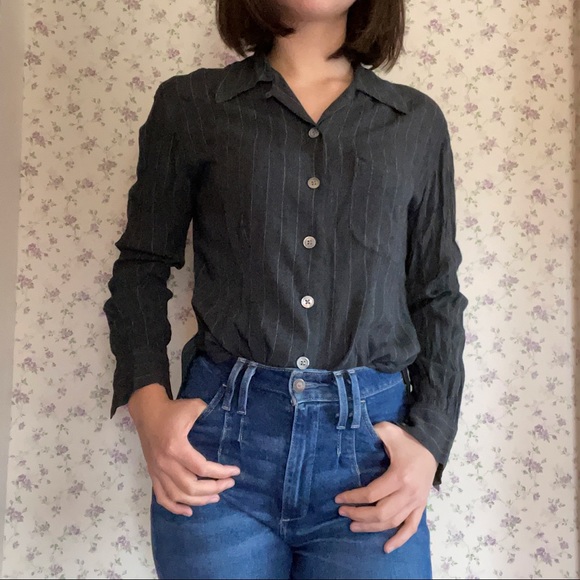 GAP Pinstriped Button Down Long Sleeve Shirt - Picture 1 of 5